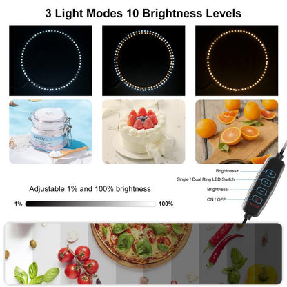 PULUZ 40cm Folding Portable Ring Light PD20W Quick Charge USB Photo Lighting Studio Shooting Tent Box with 6 x Color Backdrops, Size: 40cm x 40cm x 40cm