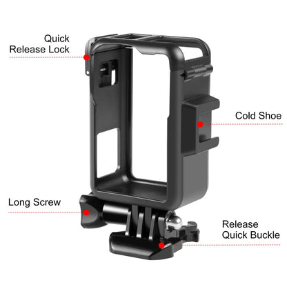 For DJI Osmo Action 4 / 3 PULUZ Vertical Plastic Protective Frame Cage with Cold Shoes, For DJI Osmo Action 5 Pro / 4 / 3 Vertical Cage