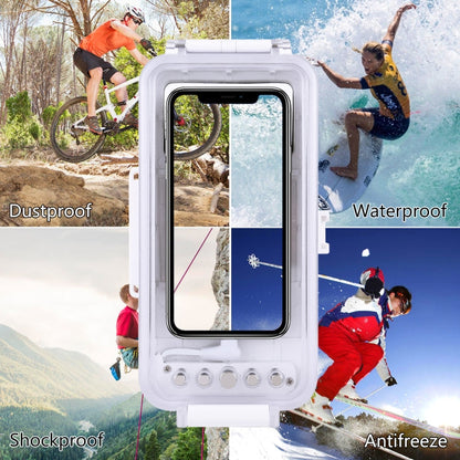 PULUZ 45m/147ft Waterproof Diving Case Photo Video Taking Underwater Housing Cover for iPhone 14 Series, iPhone 13 Series, iPhone 12 Series, iPhone 11 Series, iPhone X Series, iPhone 8 & 7, iPhone 6s, iOS 13.0 or Above Version iPhone                   ...