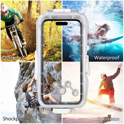 PULUZ 40m/130ft Waterproof Diving Case for 15 Pro Max / 15 Plus / iPhone 14 Plus / 14 Pro Max / 13 Pro Max / 12 Pro Max / 11 Pro Max, with One-way Valve Photo Video Taking Underwater Housing Cover, For iPhone 15 Pro Max / 15 Plus / 14 Plus             ...
