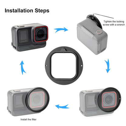 For Insta360 Ace Pro PULUZ 52mm UV Lens Filter Adapter Ring with Lens Cover, For Insta360 Ace Pro Filter Adapter Ring