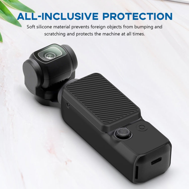 For DJI OSMO Pocket 3 PULUZ  2 in 1 Silicone Cover Case Set with Strap, Silicone Cover(Black), Silicone Cover(Blue)