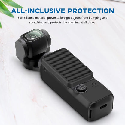 For DJI OSMO Pocket 3 PULUZ  2 in 1 Silicone Cover Case Set with Strap, Silicone Cover(Black), Silicone Cover(Blue)