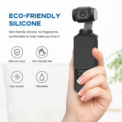 For DJI OSMO Pocket 3 PULUZ  2 in 1 Silicone Cover Case Set with Strap, Silicone Cover(Black), Silicone Cover(Blue)