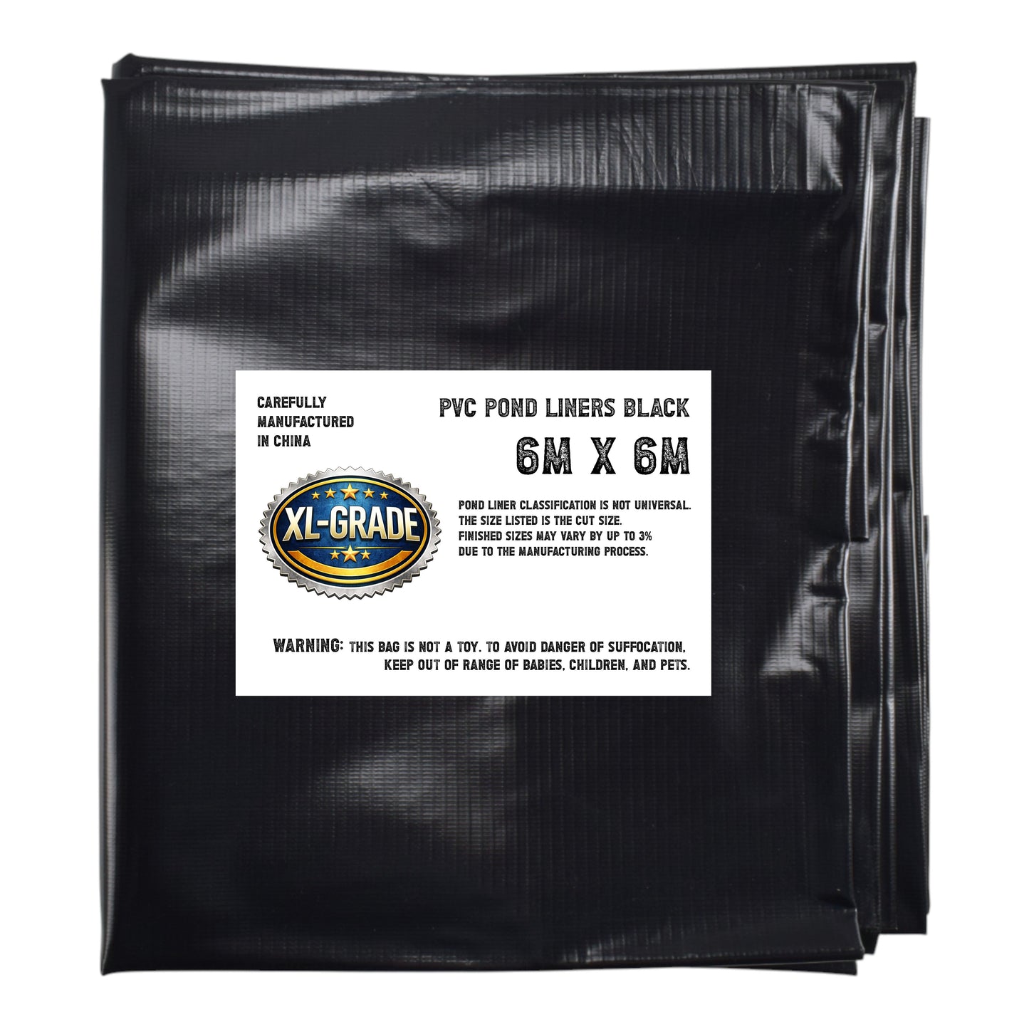 PVC Pond Liner XL-Grade Black 6m x 6m
