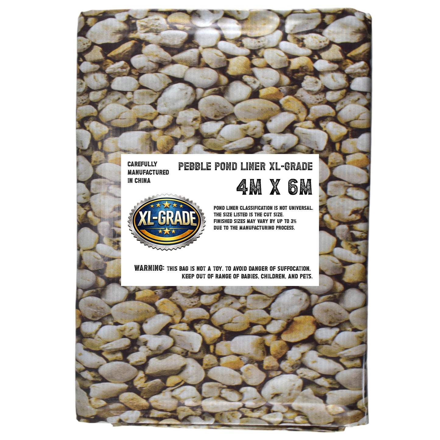 PVC Pond Liner XL-Grade Small Pebble Print 4m x 6m