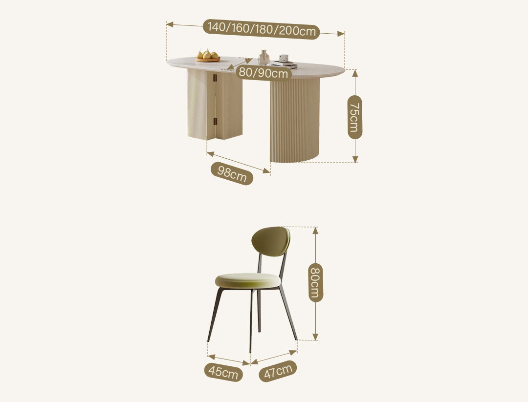 Pacheco Oval Foldable Dining Table, Oval