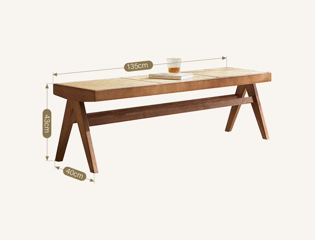 Patrick Rattan Bench, Ash Wood