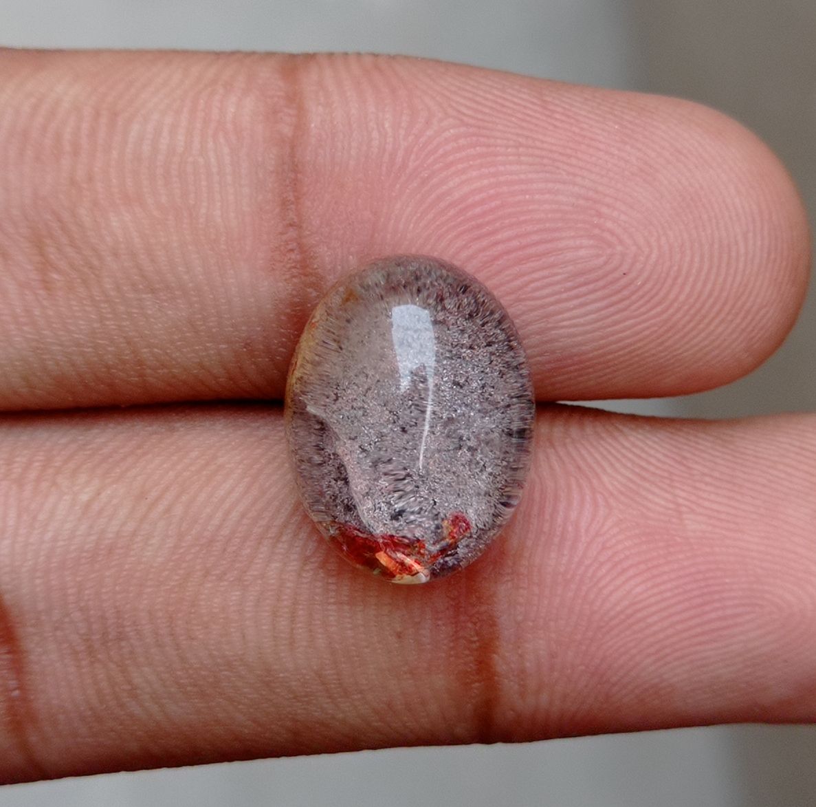 15.4ct Natural Phantom Quartz - Ghost Quartz - 16x13mm
