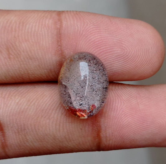 15.4ct Natural Phantom Quartz - Ghost Quartz - 16x13mm
