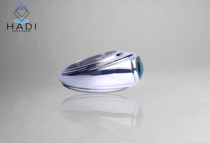 14k White-Gold Plated Natural 1.9ct Emerald Ring - Crafted in Sterling Silver - Perfect & Elegant Design