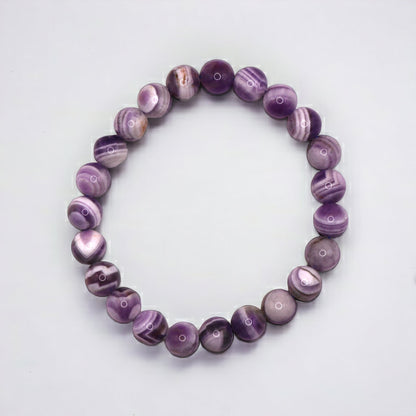 8mm High Quality Chevron Amethyst Strech Bracelet