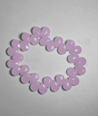 Elegant BabyPink Rose Quartz Pear Shaped Strech Bracelet - 12x9mm