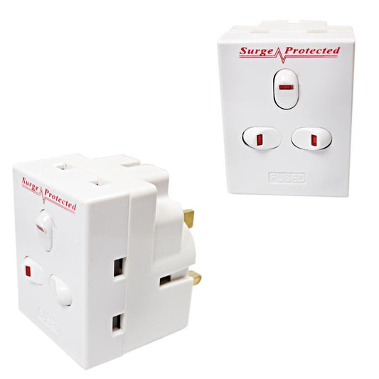 Pifco 3Way Switch Surge Adapter for Total Device Safety
