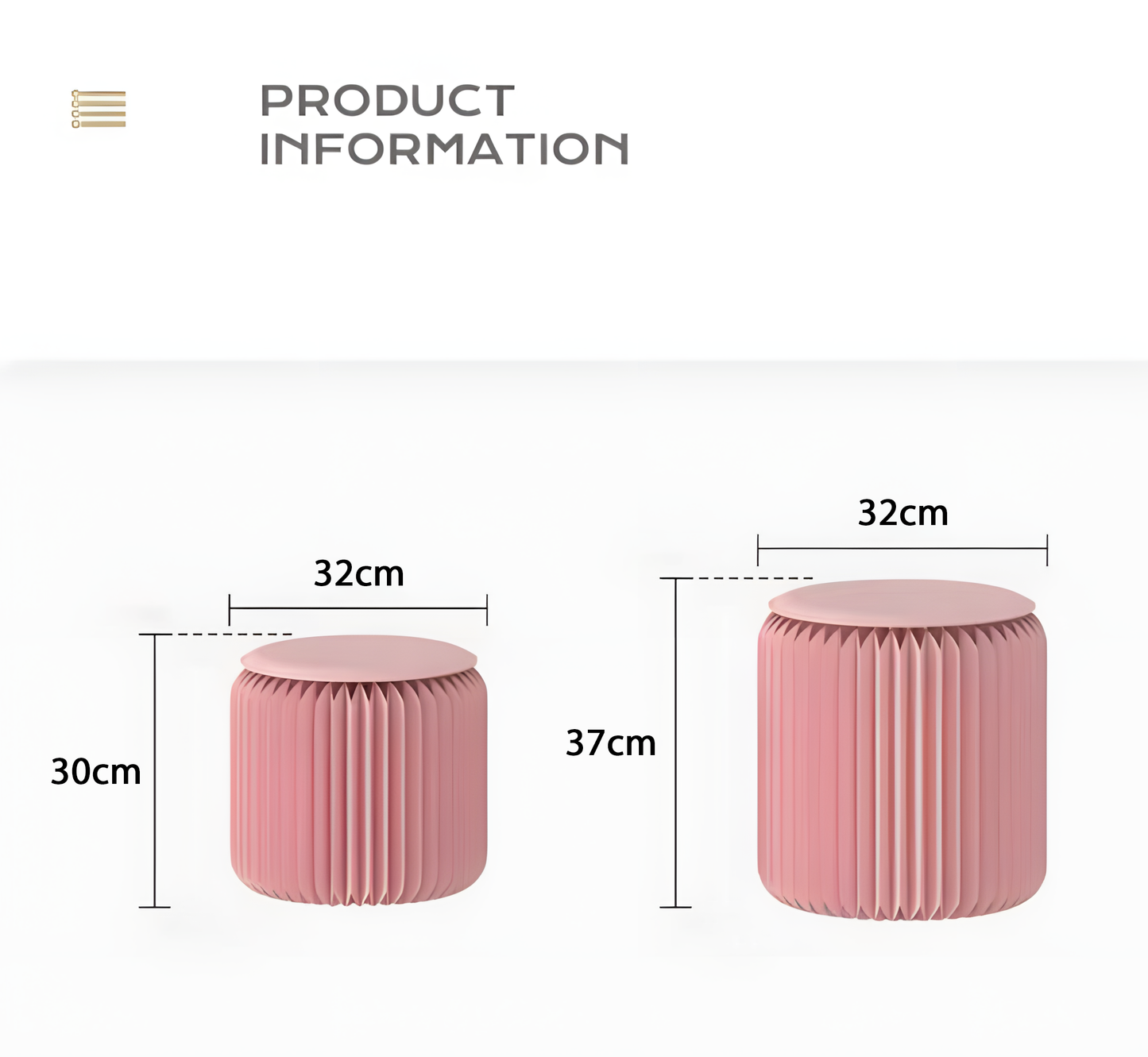Pink Mini Accordion Stool