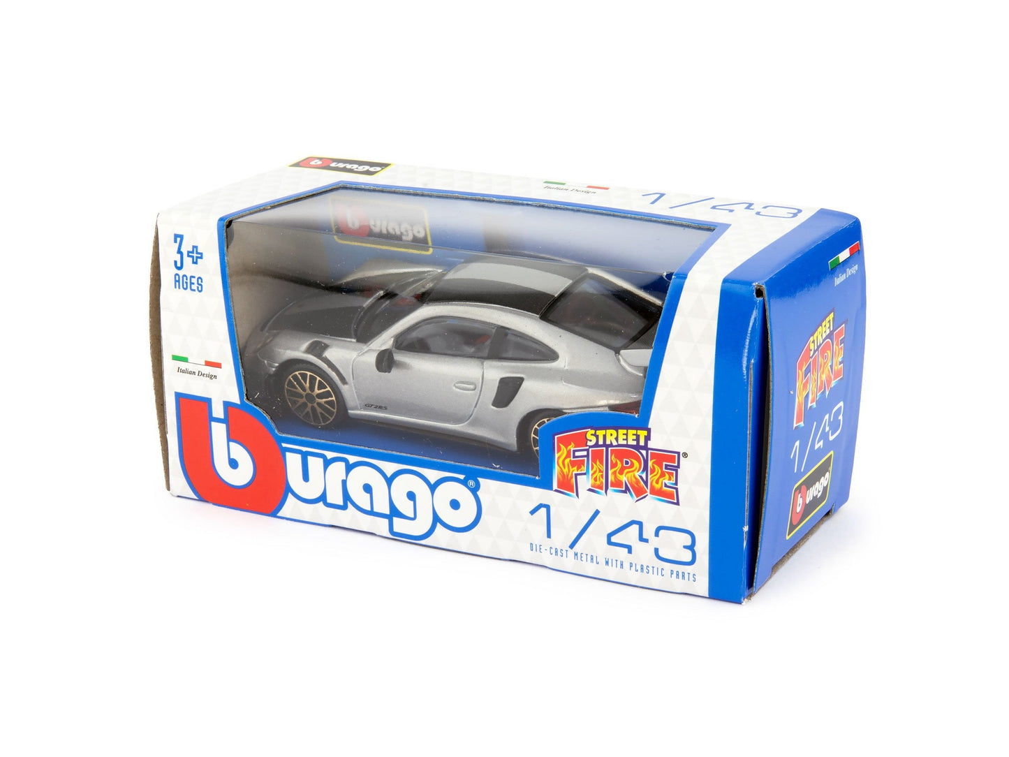 Porsche 911 GT2 RS silver - 1:43 Scale Toy Car