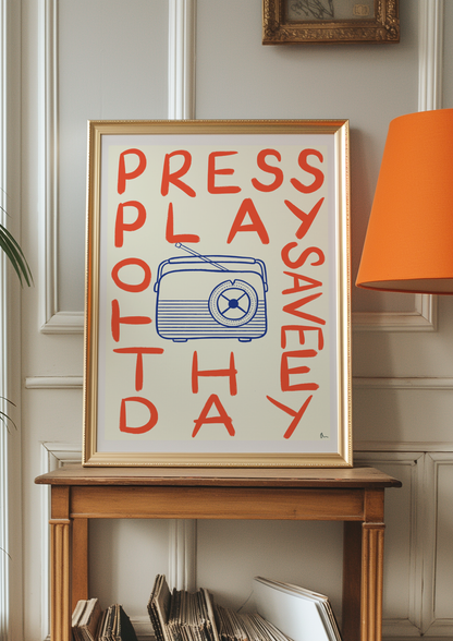 Press Play | Playful Maximalist Typographic Music Print