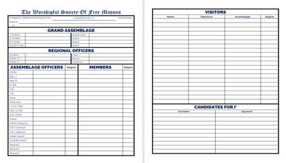 Masonic Attendance Book - The Operatives