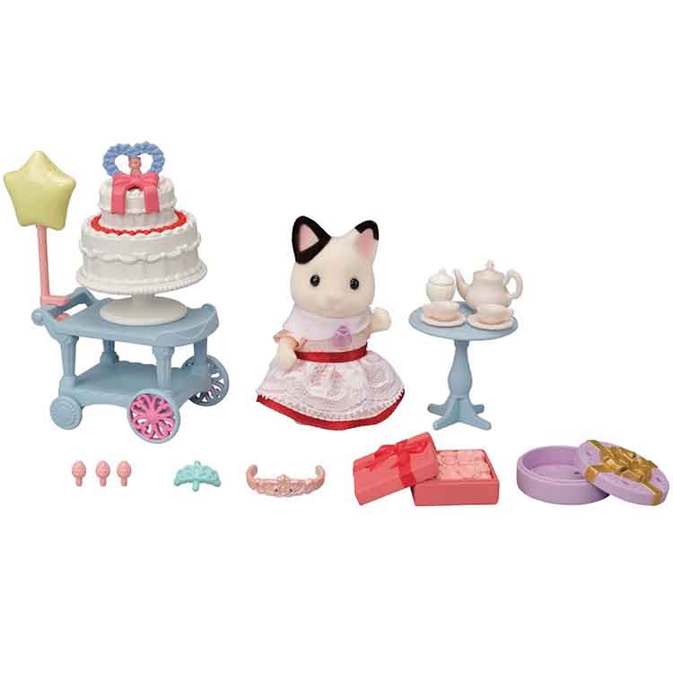Sylvanian Families - Party Time Playset - Tuxedo Cat Girl