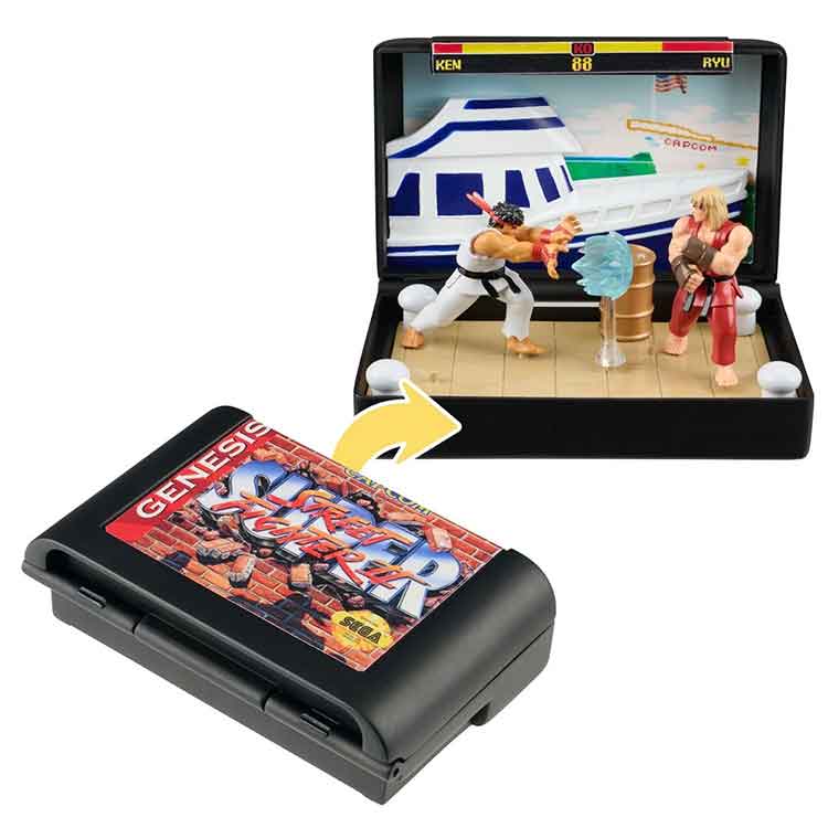 Console Heroes Sega Genesis Street Fighter II Cartridge Diorama Playset