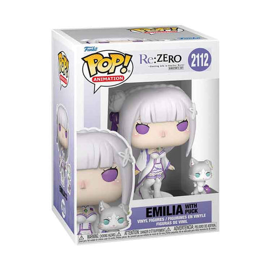 Funko Re:Zero POP! & Buddy Animation Vinyl Figures Emilia With Puck