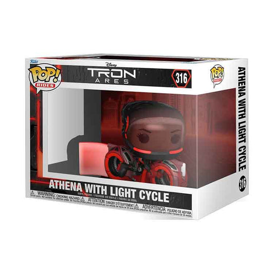 Funko Tron: Ares POP! Rides Vinyl Figure Athena with Light Cycle