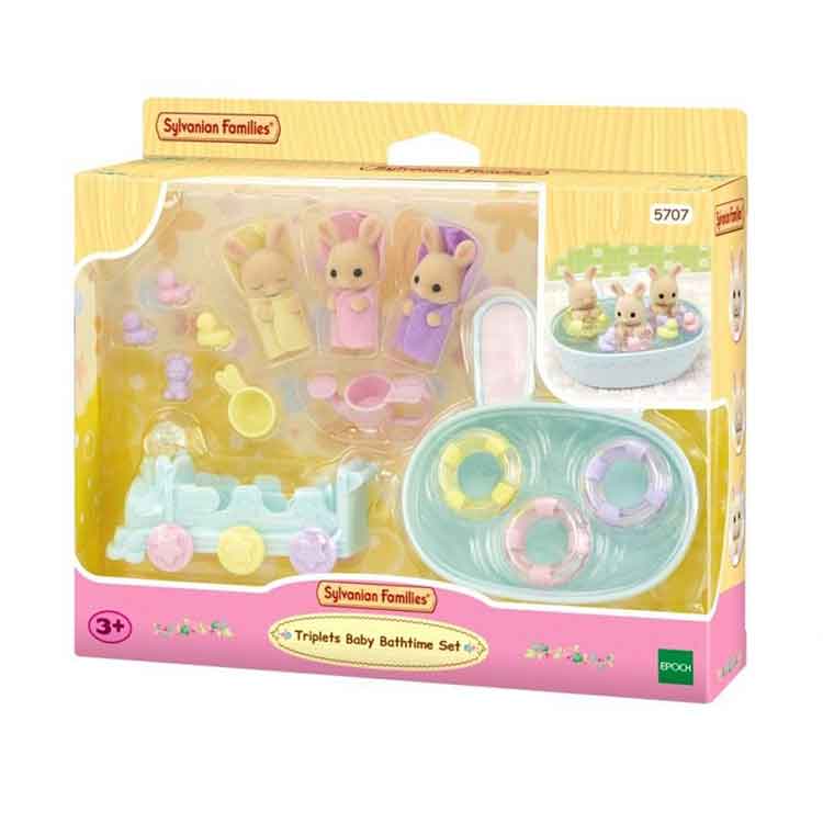 Sylvanian Families - Milk Rabbit Triplets Baby Bathtime Set