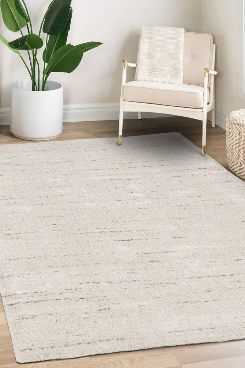 Pure Cream Rug – Soft 3D Texture Abstract Design