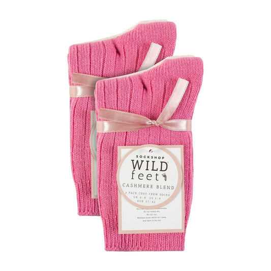 4 Pack Ladies Cashmere Boot Socks | Breathable Cozy Ribbed Wool Bed Socks