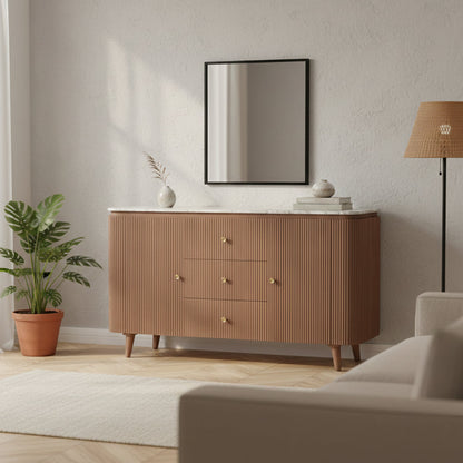 Bundi Natural Marble & Wood Extra Large Sideboard