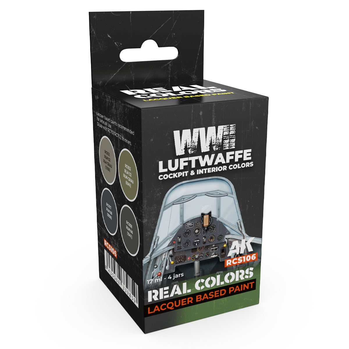 AK Interactive Real Colors - WWII Luftwaffe Cockpit & Interior Colors Set (RCS106)