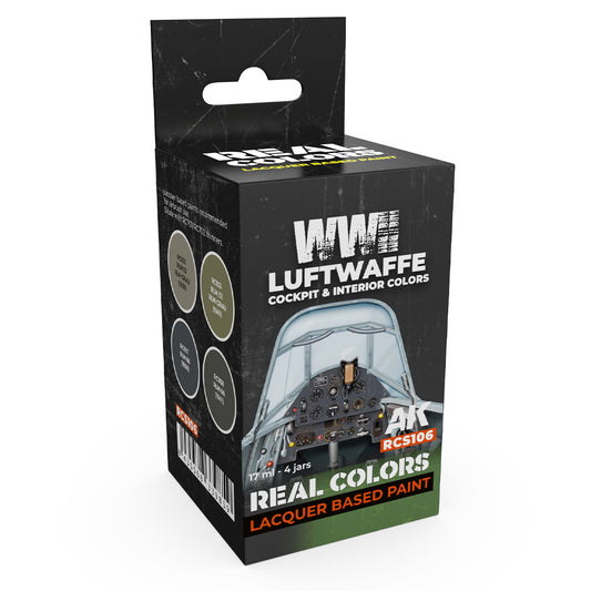AK Interactive Real Colors - WWII Luftwaffe Cockpit & Interior Colors Set (RCS106)