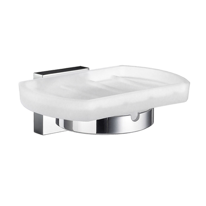 Smedbo House Wall Soap Dish RK342 Polished Chrome & Frosted Glass