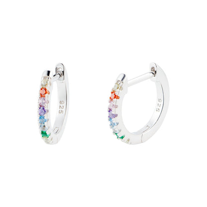 Rainbow Huggie Hoops