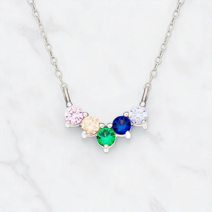 Rainbow Wishbone Necklace