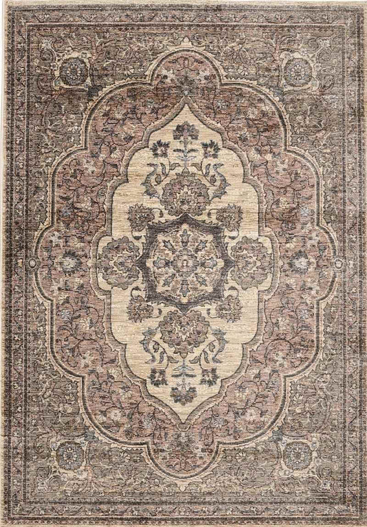 Raja Medallion Vintage Rug – Brown Heritage Elegance