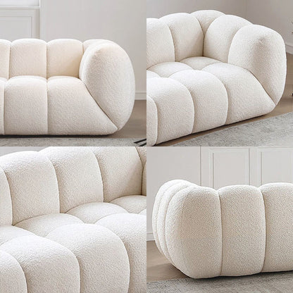 Randee BoBo Three Seater Sofa, White Boucle