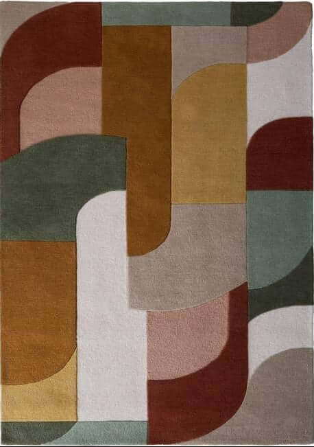 Retro Deco Rug Abstract Design