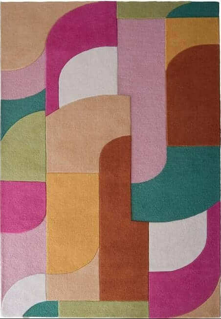 Retro Deco Rug Abstract Design