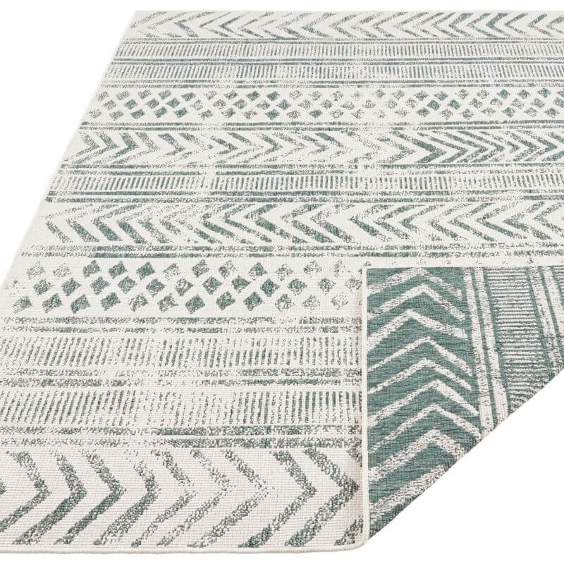 Reversible Geometric Indoor-Outdoor Flatweave Rug