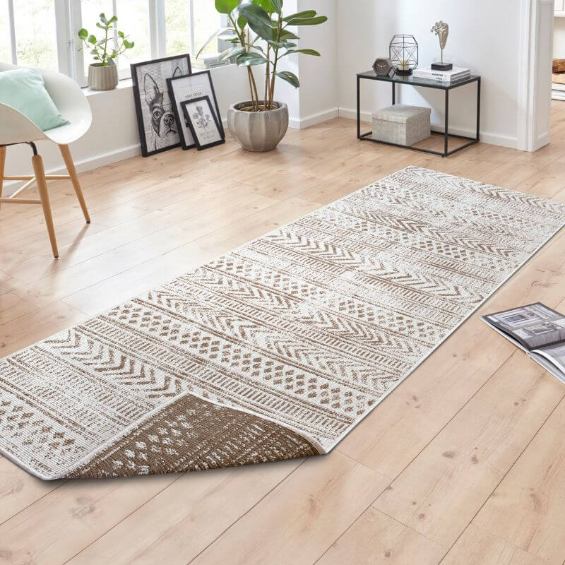 Reversible Geometric Indoor-Outdoor Flatweave Rug