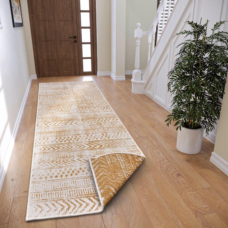 Reversible Geometric Indoor-Outdoor Flatweave Rug