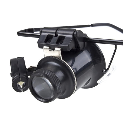 20X Glasses Type Watch Repair Loupe Magnifier with LED Light, Dual