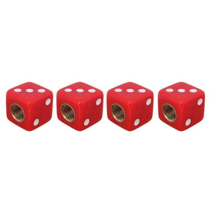 Universal 8mm Dice Style Plastic Car Tire Valve Caps, Pack of 4, Dice Shape 3, Dice Style 3