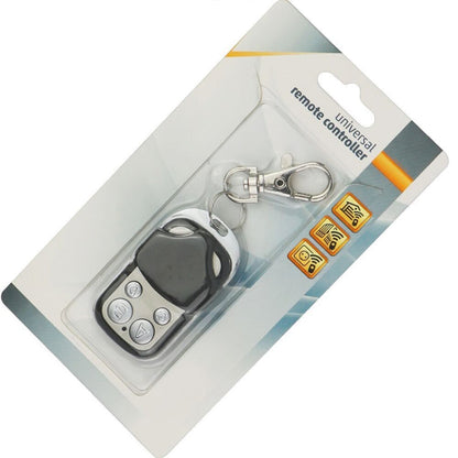 433MHz Metal Wireless Learning Code 4 Keys Remote Control (Black + Silver), 433MHz