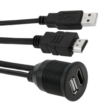 USB 2.0 & HDMI (Type-A) Male to Female Extension Cable, Length: 2m, USB 2.0 & HDMI (Type-A) Male to Female