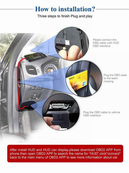 X3 Bluetooth 5.5 inch Car OBDII / EUOBD HUD Vehicle-mounted Head Up Display Security System, Support Speed & Fuel Consumption, Overspeed Alarm, Water Temperature, etc, X3 5.5 inch