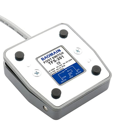 TFS-201 AC 250V 10 A Electric Power Plastic Foot Switch Power Pedal, Cable Length: 1m, TFS-201 1m