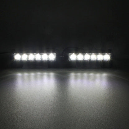 2 PCS  6 inch 6 LED 2 x 18W Car Flash Warning Light Red + Blue Change White Waterproof Emergency Light, DC 12V, Light Red + Blue Change White