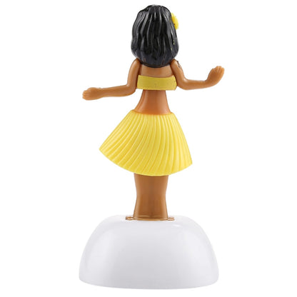 Solar Powered Bobble Head Dancing Toy Car Decoration Ornament Cute Hula Princess